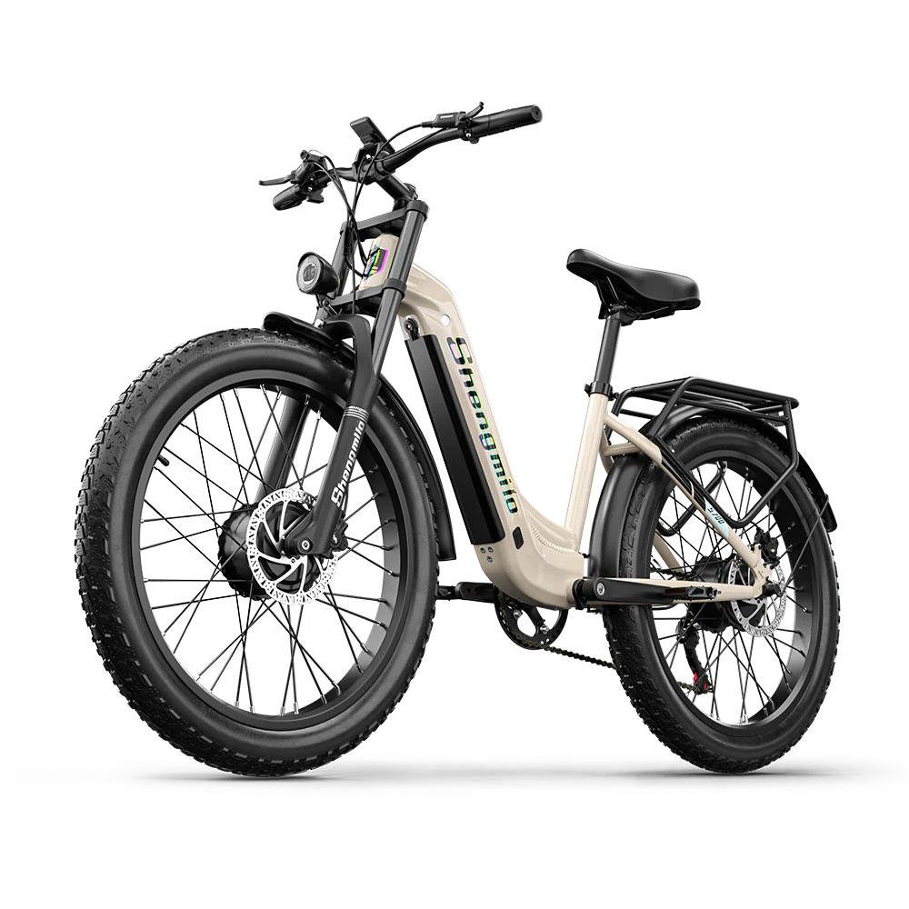 Shengmilo S700 Elektrofahrrad 2000W(Gipfel) 48V17.5Ah 26" Fat-Reifen Pedelec, Federgabel, Gepäckträger hinten für Stadtpendler & Offroad-Fahrer