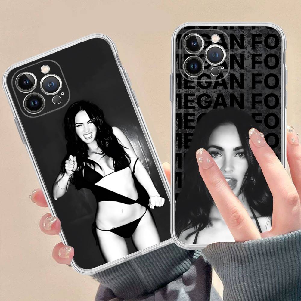 Schauspielerin M-Megan Fox Model Transparente Handyhülle Für IPhone 16 15 14 13 12 11 Pro Max Plus Weiche Hülle