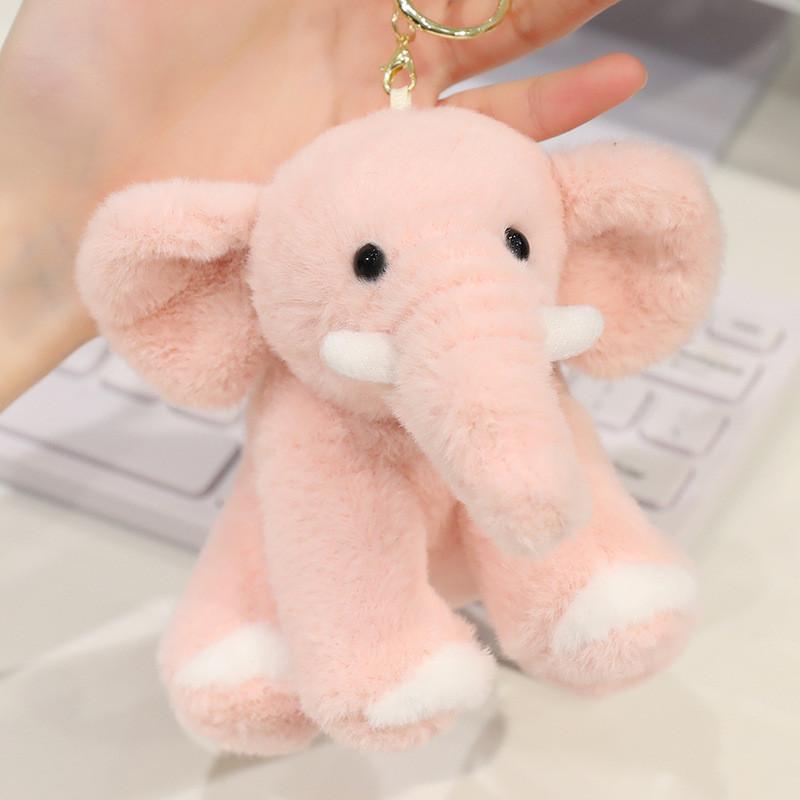 Elephant Penguin Cartoon Floral Bunny Plush Toy Keychain Bag Pendant Decor