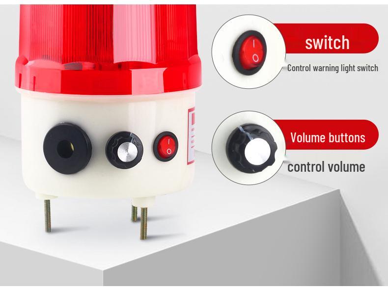 LTE-1102J Rotating LED Flashing Light & High-Volume Alarm, 24V/220V/380V
