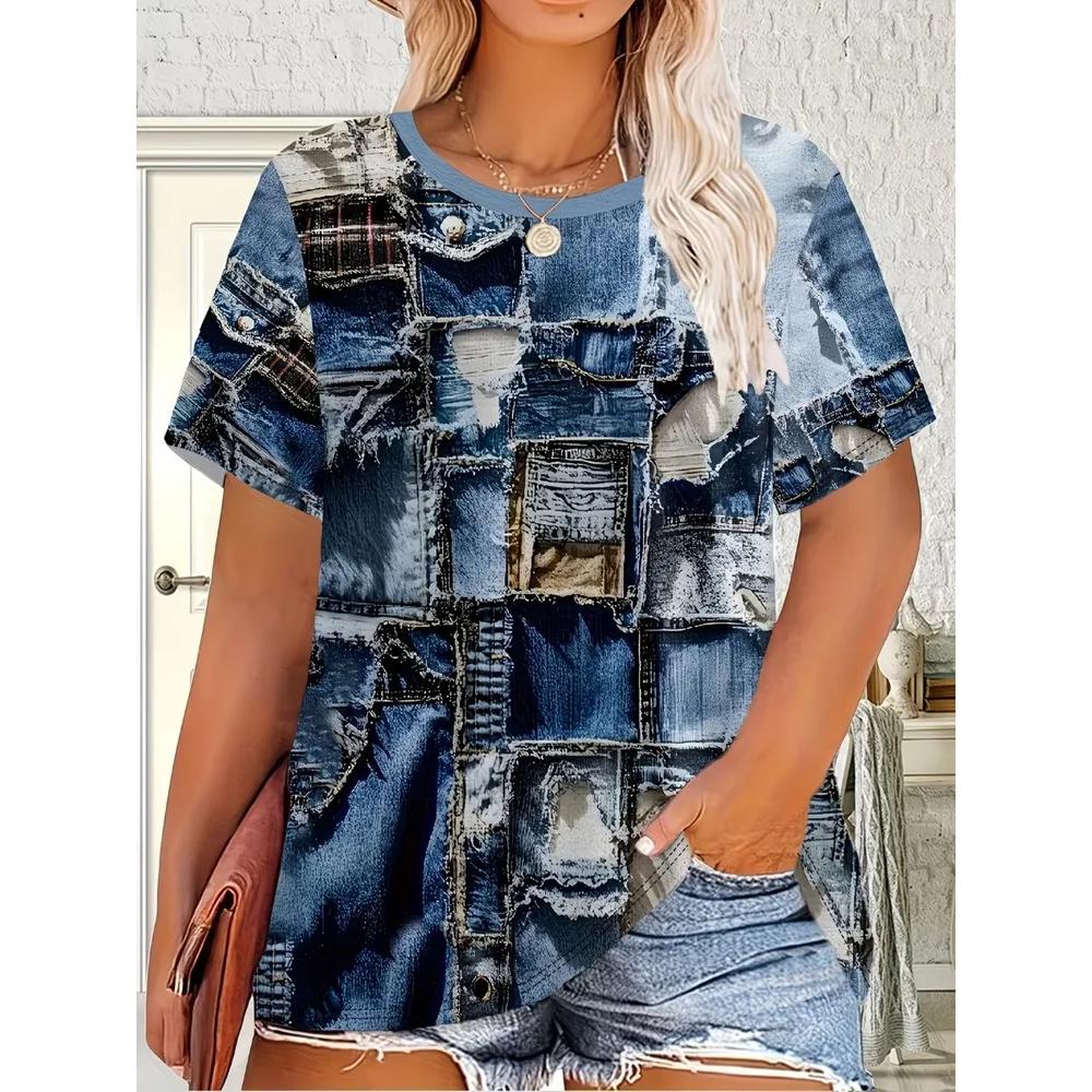 Casual Comfortable Versatile Women's Round Neck Short Sleeves Breathable Loose T-Shirts Women’s