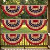 6er-Set 60x120cm Vintage Stil Amerikanische Fächerförmige Flaggen-Girlande für Gedenktag und Unabhängigkeitstag Dekoration