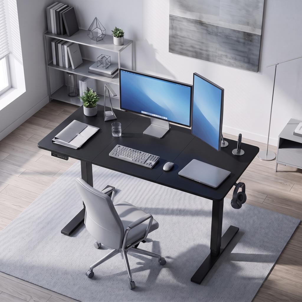 Electric Standing Desk Height Adjustable 120 X 60cm, Black