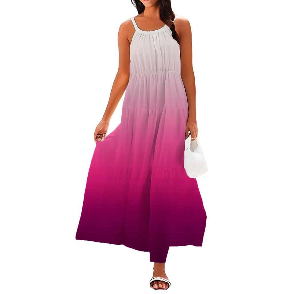 Damen Sommer Casual Fashion Strapsen Ärmelloses Kleid