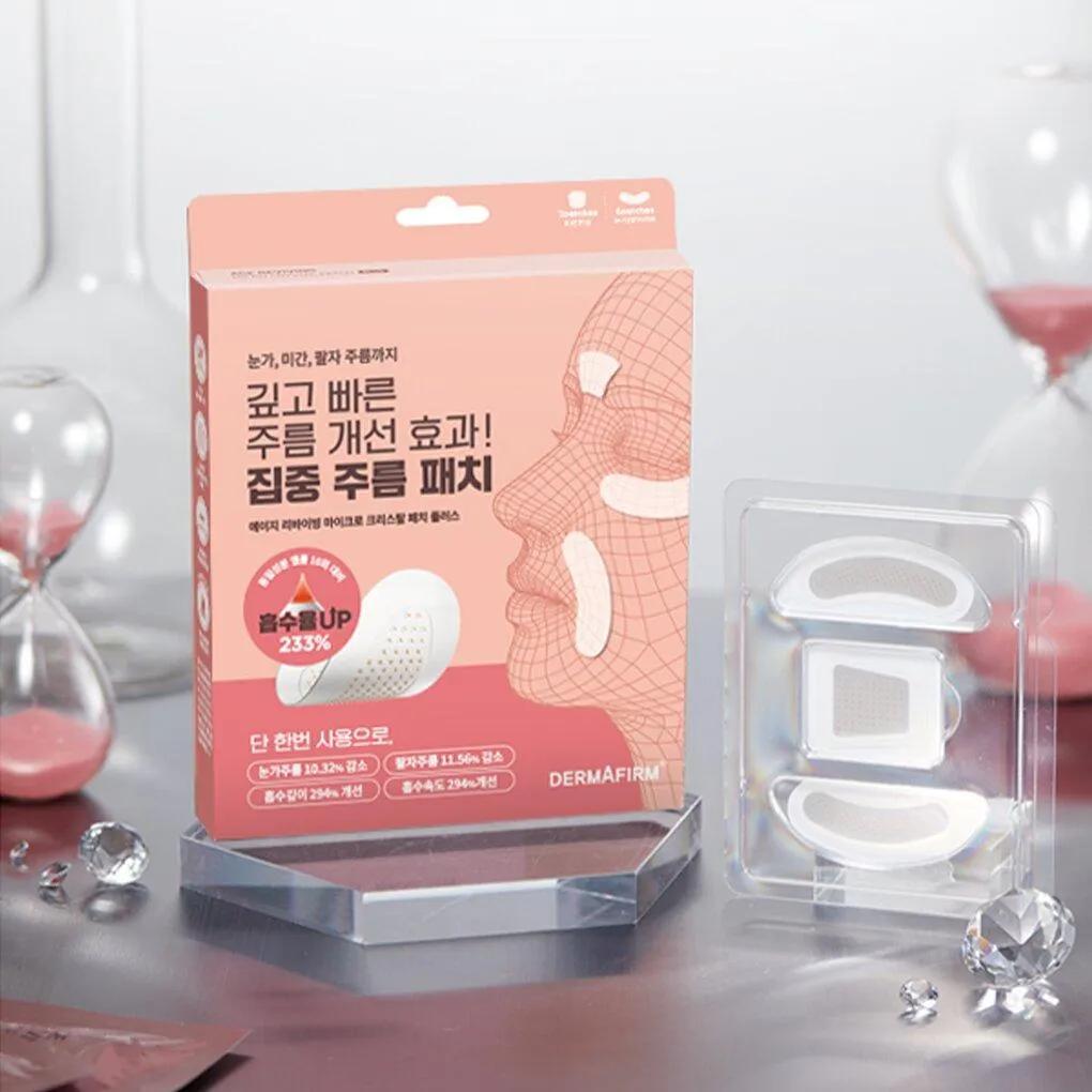 DERMAFIRM Age Reviving Micro Crystal Patch Plus 3P (For nasolabial folds 2P + for between the brows 1P)