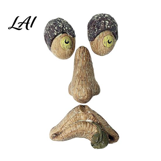 Whimsical Forest Tree Art Glow‑in‑the‑Dark Face Garden Decor Funny Old Man Bark Sculpture Resin Ornament Outdoor Halloween Easter Hugger Yard