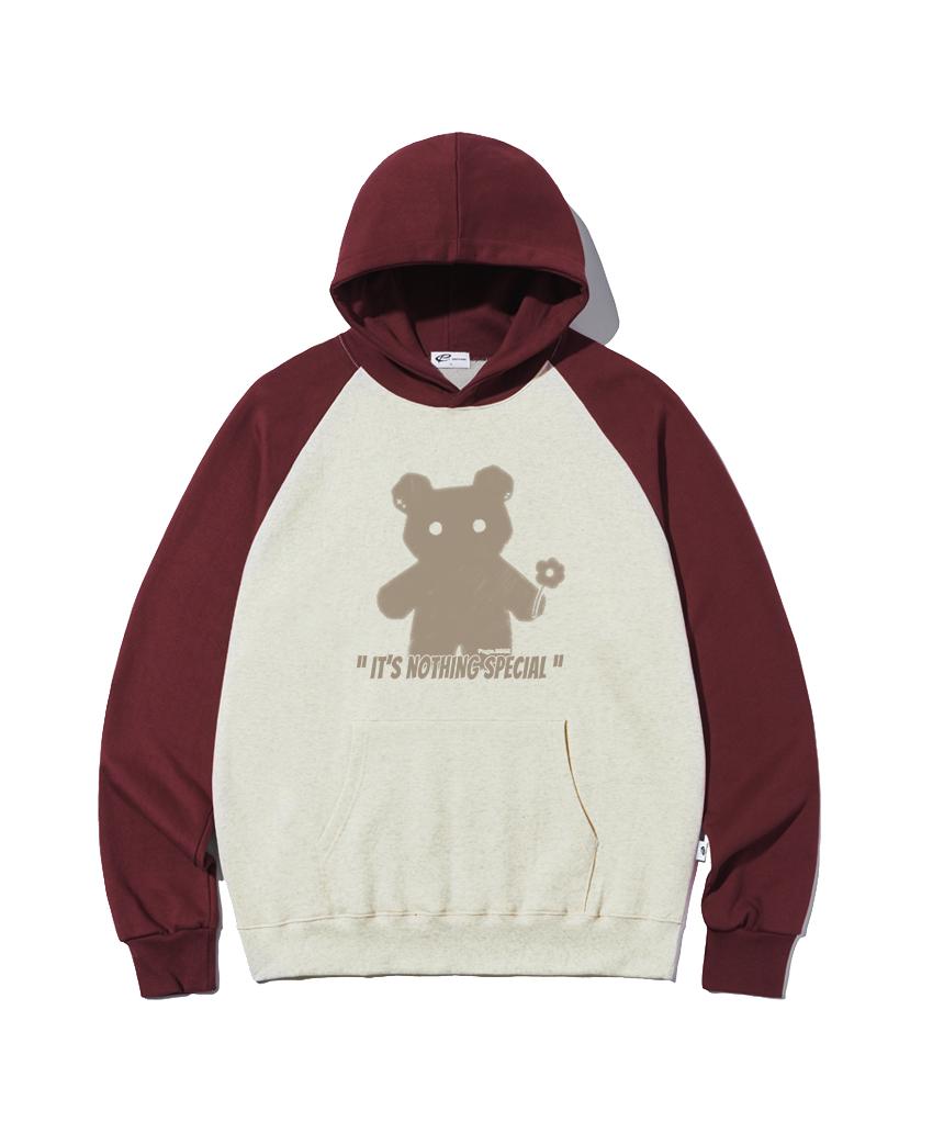 Page Cc Nothing Special Print Raglan Color Block Hoodie Oatmeal M