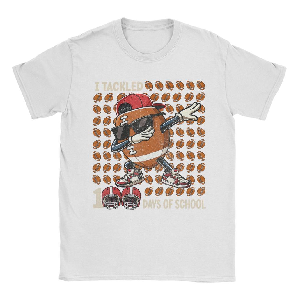 Fashion I Tackled Days of School Dabbing Football TShirt Unisex O Neck Cotton T Shirts Short Sleeve Tee Shirt Printed Tops