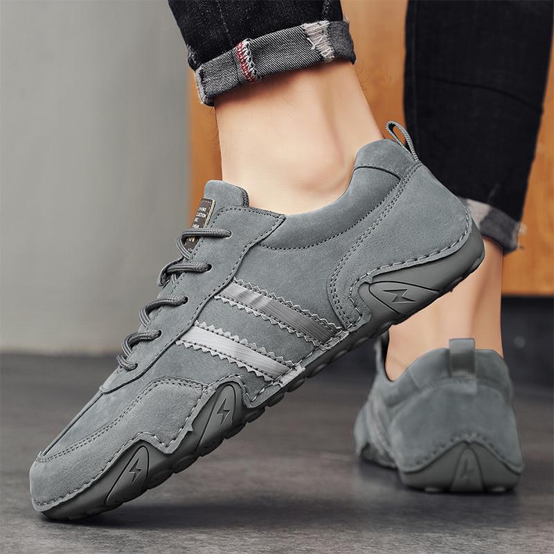 Classic Mens Shoes New Men's Flat Casual Shoes Handmade Comfortable Outdoor Men Shoes Breathable Beige Soft Loafers