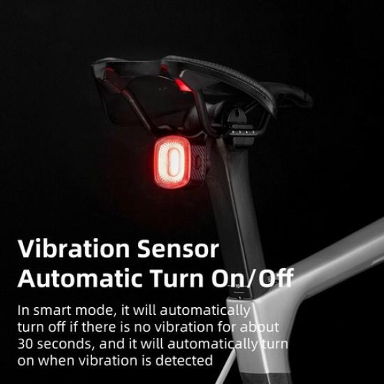 ROCKBROS Bike Smart Taillight Auto Brake Sensing Rear Light Rechargeable IPX6