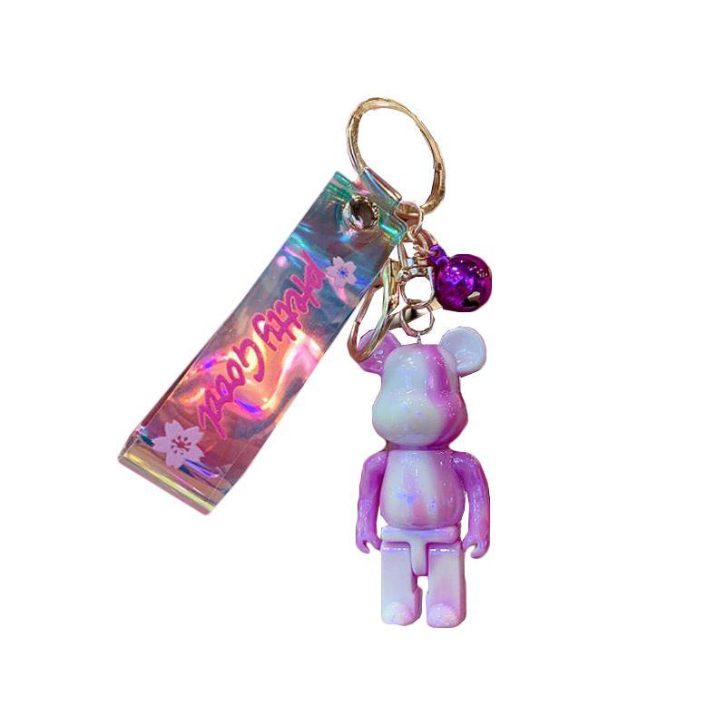 Bear Cute Gradient Acrylic Key Chain Car Pendant Bag Couple Creative Crystal
