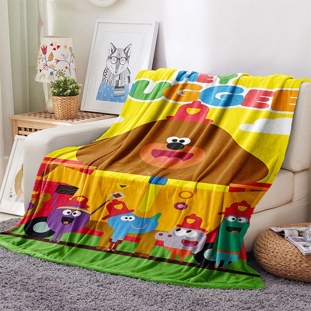 1PC Hey Duggee Patterned Flannel Blanket Suitable For All Seasons for Home Decor Warmth and Comfort Gifts Holiday Present