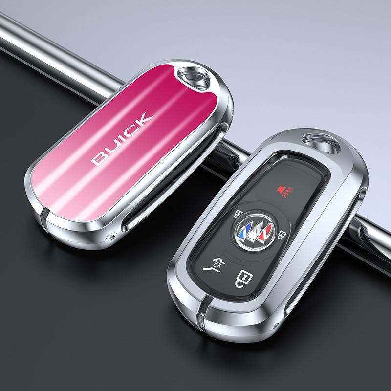 Buick LaCrosse Excelle Zinc Alloy Key Chain Cover - Protective Silver Moonlight Replacement Case.