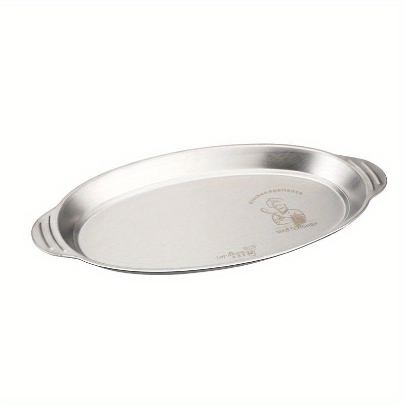 

Рыбная тарелка из нержавеющей стали 304, рыбная тарелка на гриле, креативная тарелка для барбекю, тарелка для закусок, тарелка типа рыбы, овальная тарелка, рыбная тарелка на пару 38cm plate