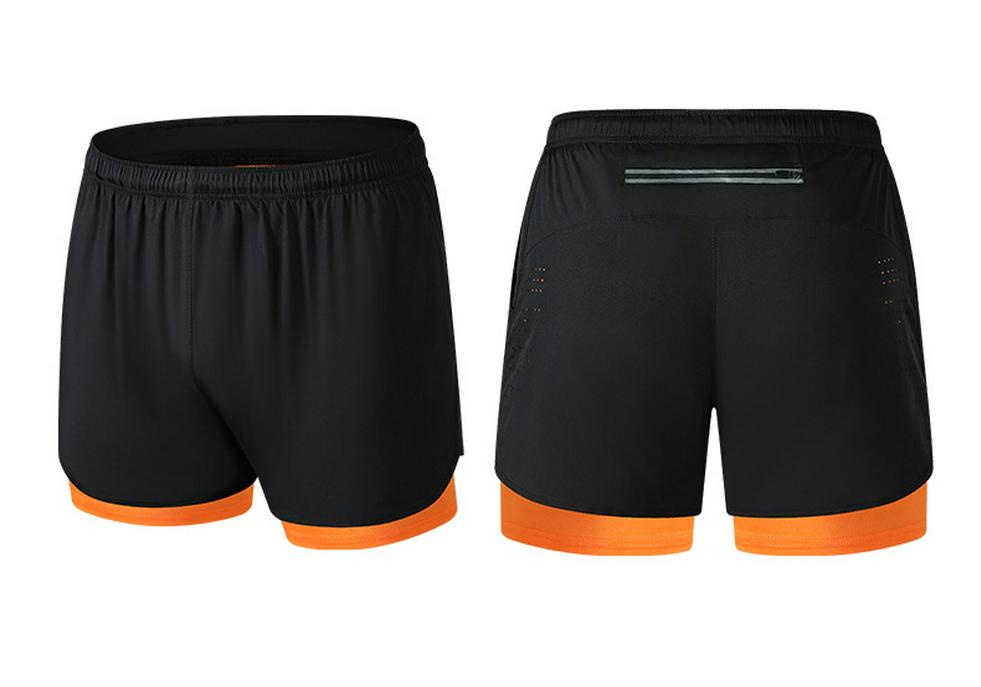 Herren-Zwei-in-Eins-Laufshorts mit Schnelltrocknung und Anti-Exposure-Futter