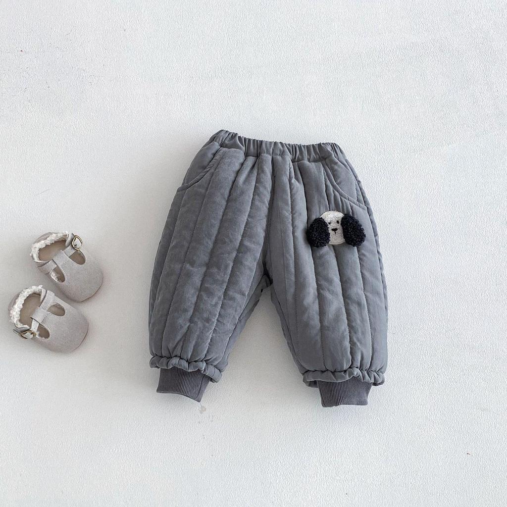 Children's 2025 Winter Cartoon Dog Quilted Cotton Pants - Stylish Boys' Sweatpants