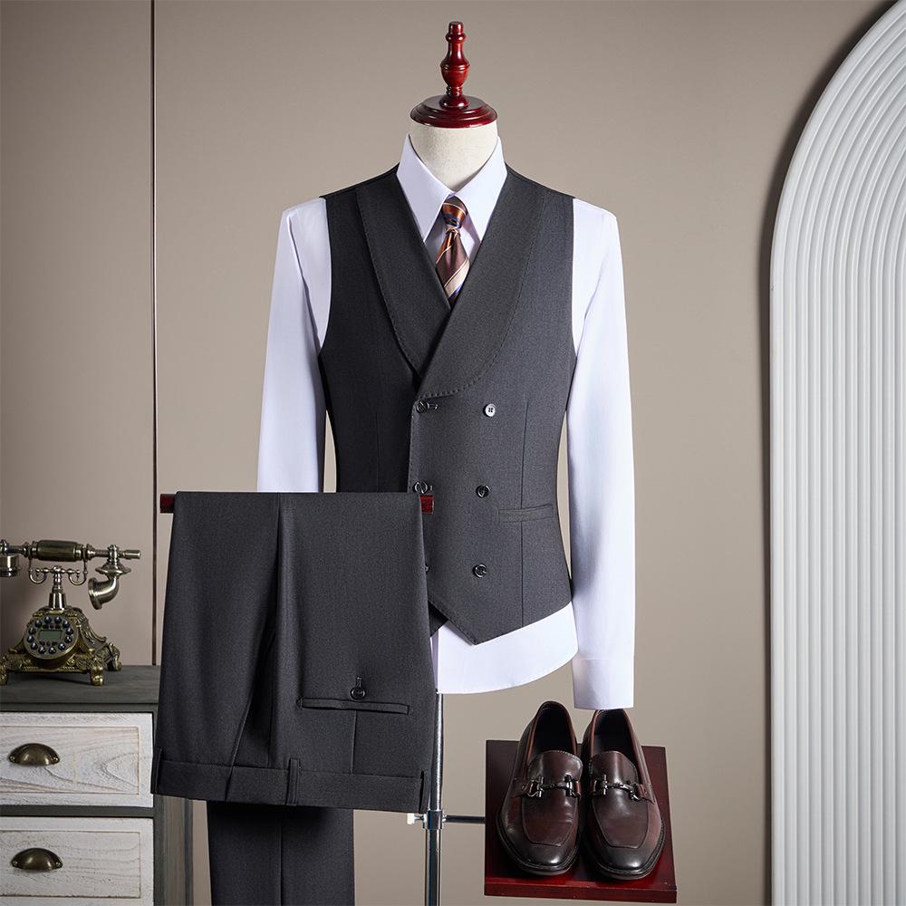 Luxury Men's Custom Suit Set - Tencel Cotton Wool Blend, Fine Twill Fabric, Business Formal Wear.