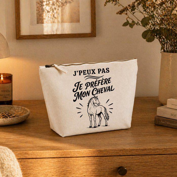Trousse de toilette - PLANETEE - J'peux pas minimaliste - Beige - 100% coton - 3 L (zip métal)