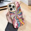 Phone Case: 2D flat lambskin suitable for iPhone 18 17 16 15 14 13 Pro protective case, rainbow star burst, Christmas and Halloween gifts
