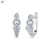 1.19 CTW S925 Sterling Silver Moissanite Ear Buckles Light Luxury High End 3D Pendant Fashion Elegant Earrings