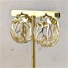 Concise Golden Plated Hollowed Hoop Earring for Women Exquisite Punk Style Party Banquet Jewelry Accessories Crafts Gift