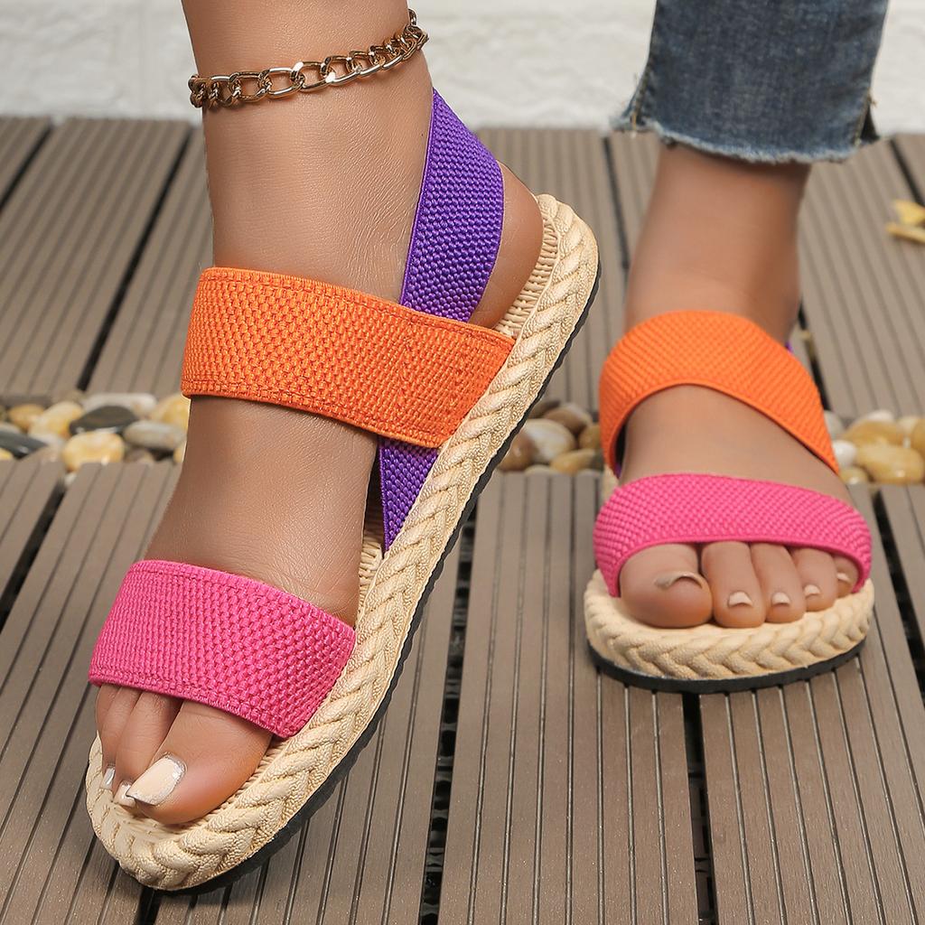 New Women's Fashion Trend Multi-color Bottom Matching Color Belt Non-slip Wear Comfortable Soft Soled Sandals