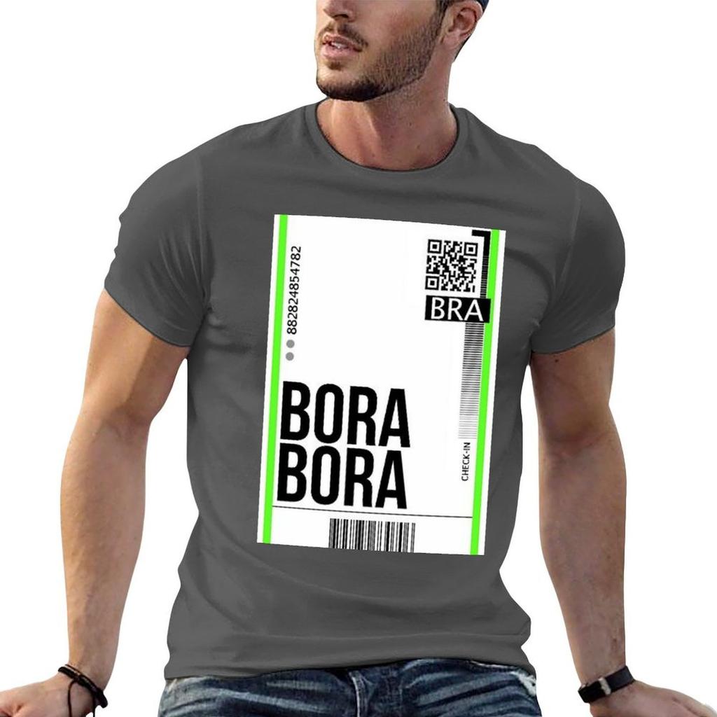 Bora Bora Plane Ticketboarding Pass Template Tshirt Vintage Graphic Tee Hippie Clothes T Shirt For Unisex