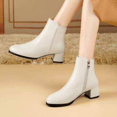 Modischer Neuer Stil Elegante Dicke Ferse Anti-Rutsch Reitstiefel Winter Spitz Bequem Und Warm Damenstiefel