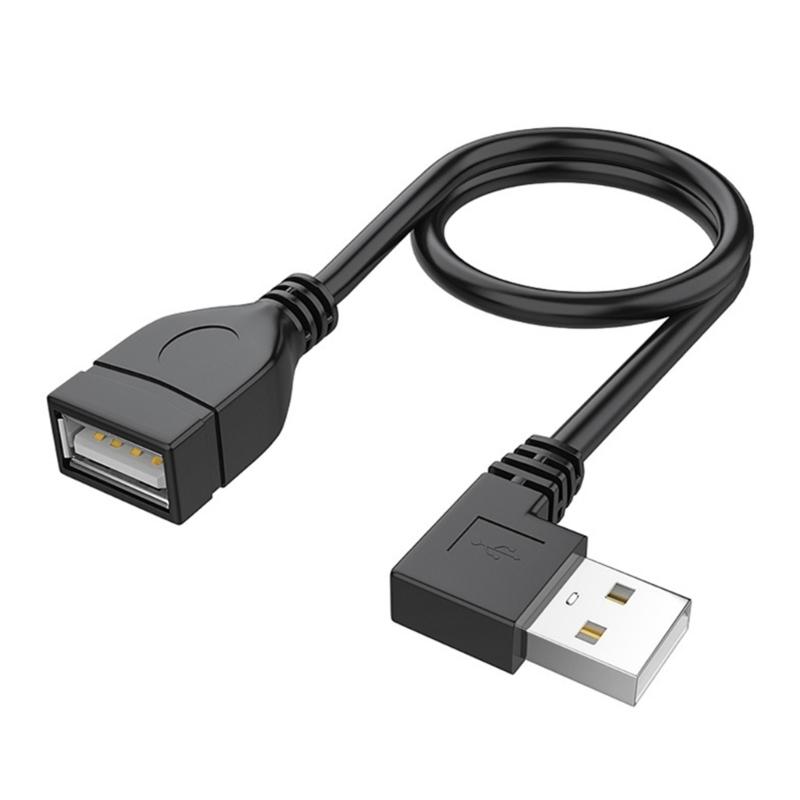 USB 2.0 Cable Male To Female Connection Extension Cord 90 Degree Angled Cord for Laptops Keyboards and USB Flash Drives