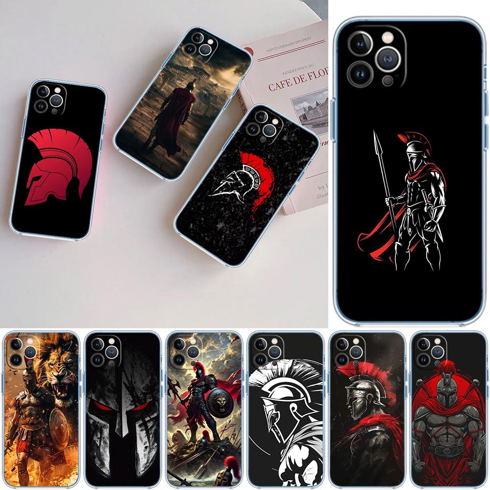 CJ96 Spartan Warrior Soft Shell Transparent Phone Case for Motorola Moto G7 G8 G9 G84 G85 G73 G24 G15 Z2 Play Power Plus