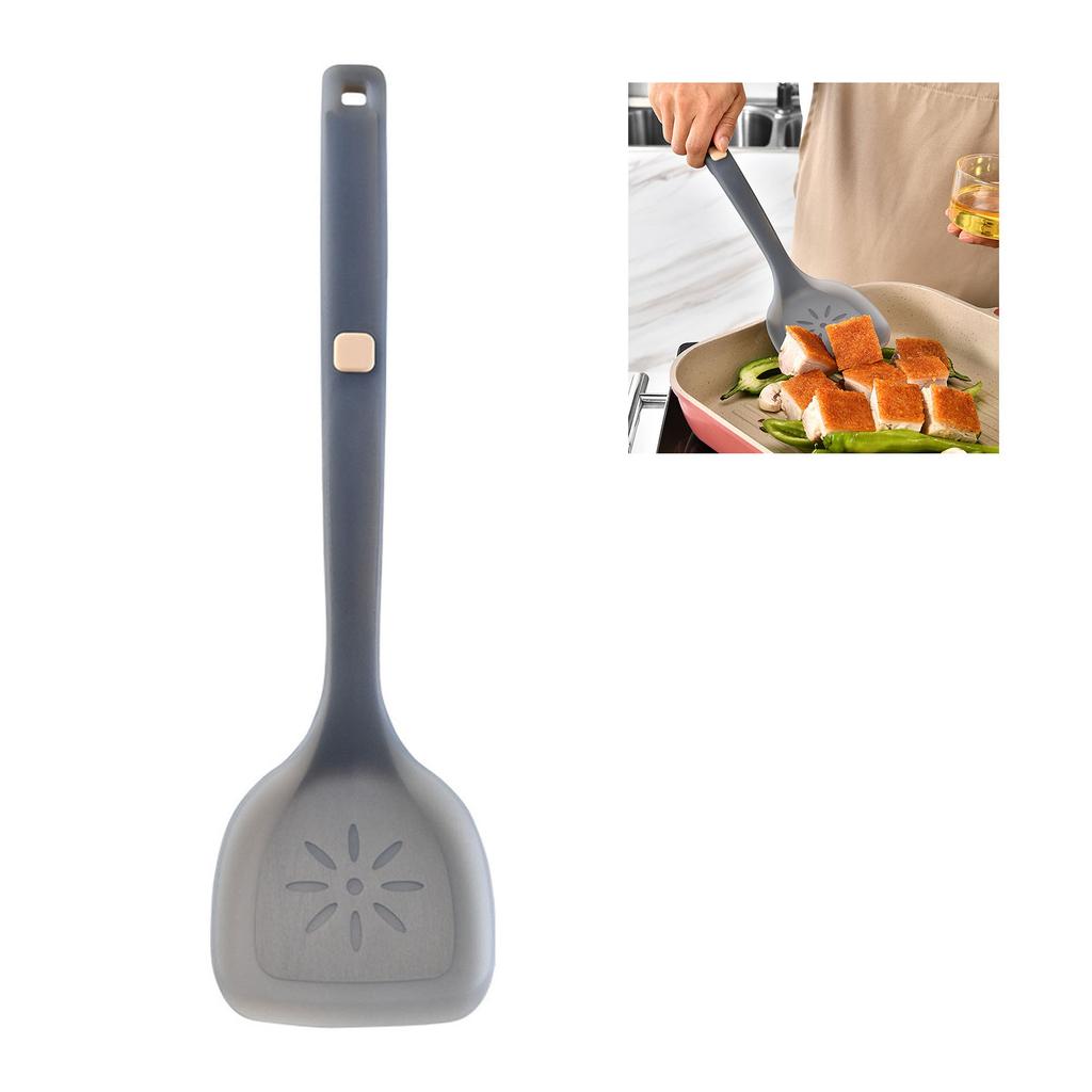 Silicone Slotted Spatula Stir Fry Multi Functional Silicone Turner for Kitchen Semi Translucent