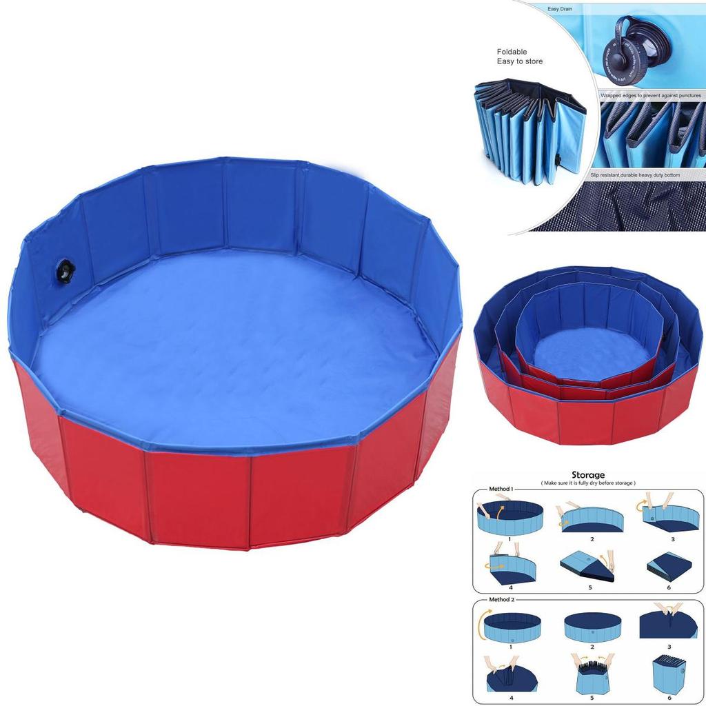 Piscina Portátil Duradera de PVC para Baño de Mascotas y Perros para Uso en Interiores y Exteriores