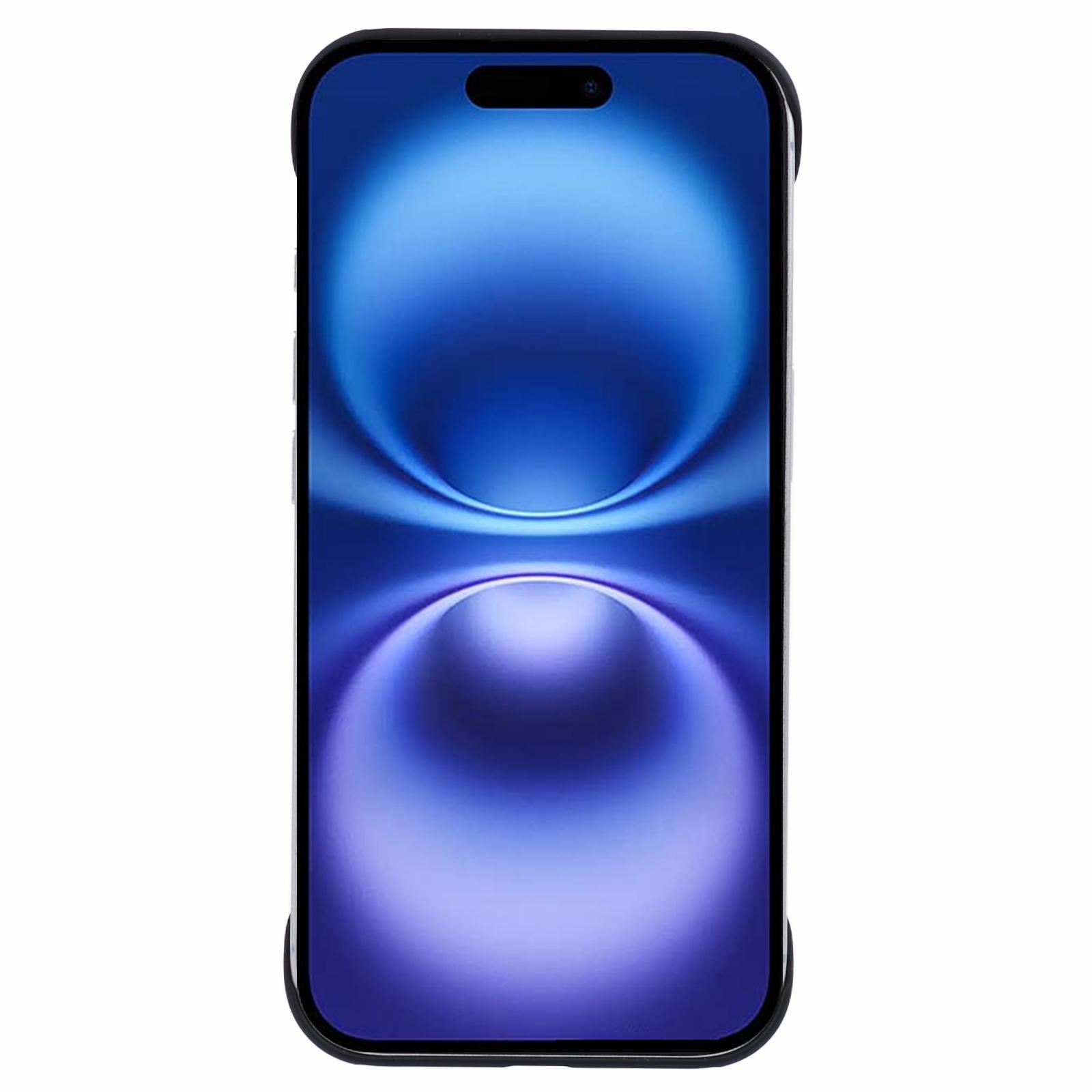 

For iPhone 16 Plus Case Hard PC Frameless Heat Dissipation Phone Cover Black