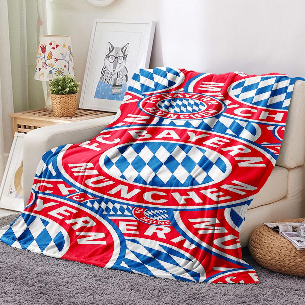 1PC FC Bayern Munich Patterned Flannel Blanket Suitable For All Seasons for Home Decor Warmth and Comfort Gifts Holiday Present