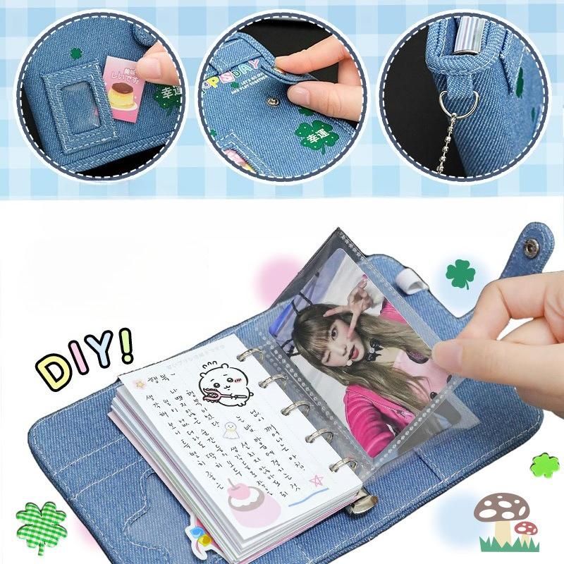 OOPSDAY Rest Day Clover Denim M5 Handbook ins Korean loose-leaf notebook DIY diary pain book