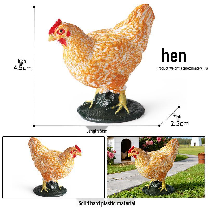 Realistic Farm Animal Models: Big Yellow Duck, Rooster, Turkey, Goose, and Swan