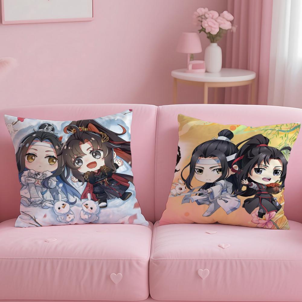Classic Donghua Mo Dao Zu Shi Cushion Cover Soft & Easy-Wash Pillow Case – Versatile for Couch, Bed, Travel and Office