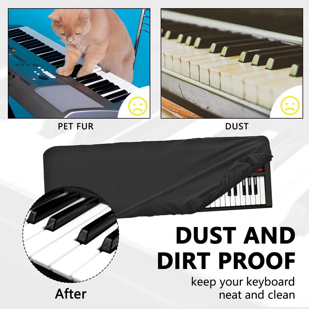 Musiin 61-Key Synthesizer Dust Cover Compatible with Roland XPS-30 FANTOM-06 JUNO-DS61 Nord Wave 2 Dustproof Scratch-Resistant Soft Touch Fit Design