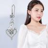 Yousheng 1 Pair Hoop Earrings Shining Cubic Zirconia Geometric High-end Pendant Dress Up Hypoallergenic Rose Flower Heart Dangle Earrings Fashion
