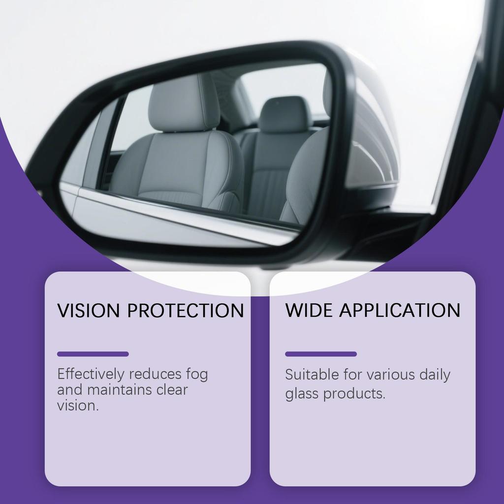 Hikmarion Car Glass Anti-fog Agent Waterproof Rainproof Anit-fog Spray for Front Window Glass Anti Mist (150ml+sponge + Towel)