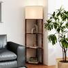Corner Floor Light, with Shelves - Wood-Effect