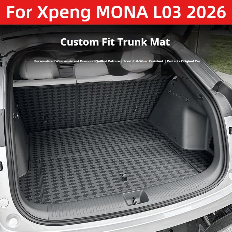 For Xpeng MONA L03 2026 Full Surround Trunk Mat Cargo Liner Rear Boot Floor Cover Anti‑Dirty Car Interior Accessories