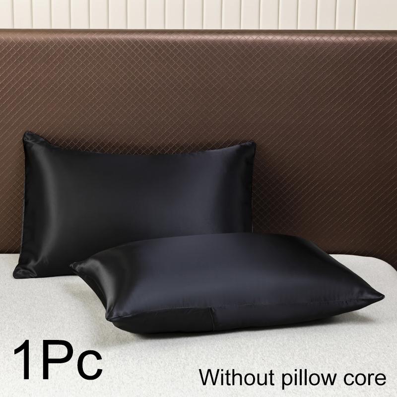 

1 шт. Шелковистый сатин Машинная стирка Красота волос Премиум Гладкий Однотонный Мягкий Наволочка Наволочка S чёрный