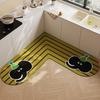L-Shaped Non-Slip Diatomaceous Kitchen Floor Mat - Cartoon Design, Wear-Resistant, Easy To Clean, Water Absorbent.