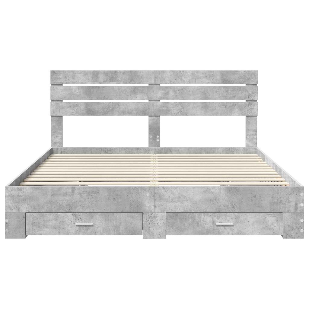 Storage Bed Frame with Drawers and Headboard Wood Based Material