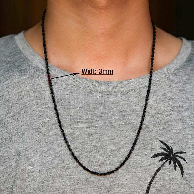 2/3/4/5/6mm Breite gedrehte Seilkette Halskette Edelstahl Choker für Damen Herren Metall Schmuckzubehör 5 Farben 16 bis 30 Zoll