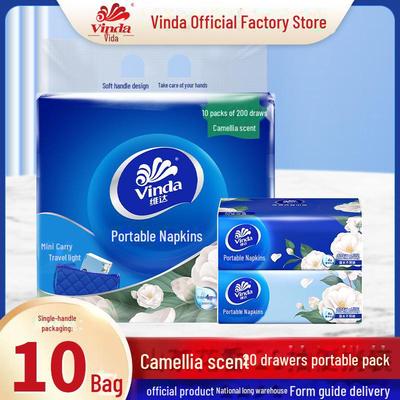 Vinda 4-Layer Camellia Print Tissue - 20 Portable Pulls