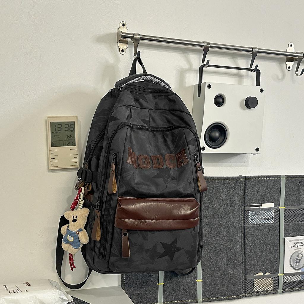Schoolbag new load-reducing large-capacity backpack college student leisure travel backpack commuter backpack tie-dye schoolbag computer
