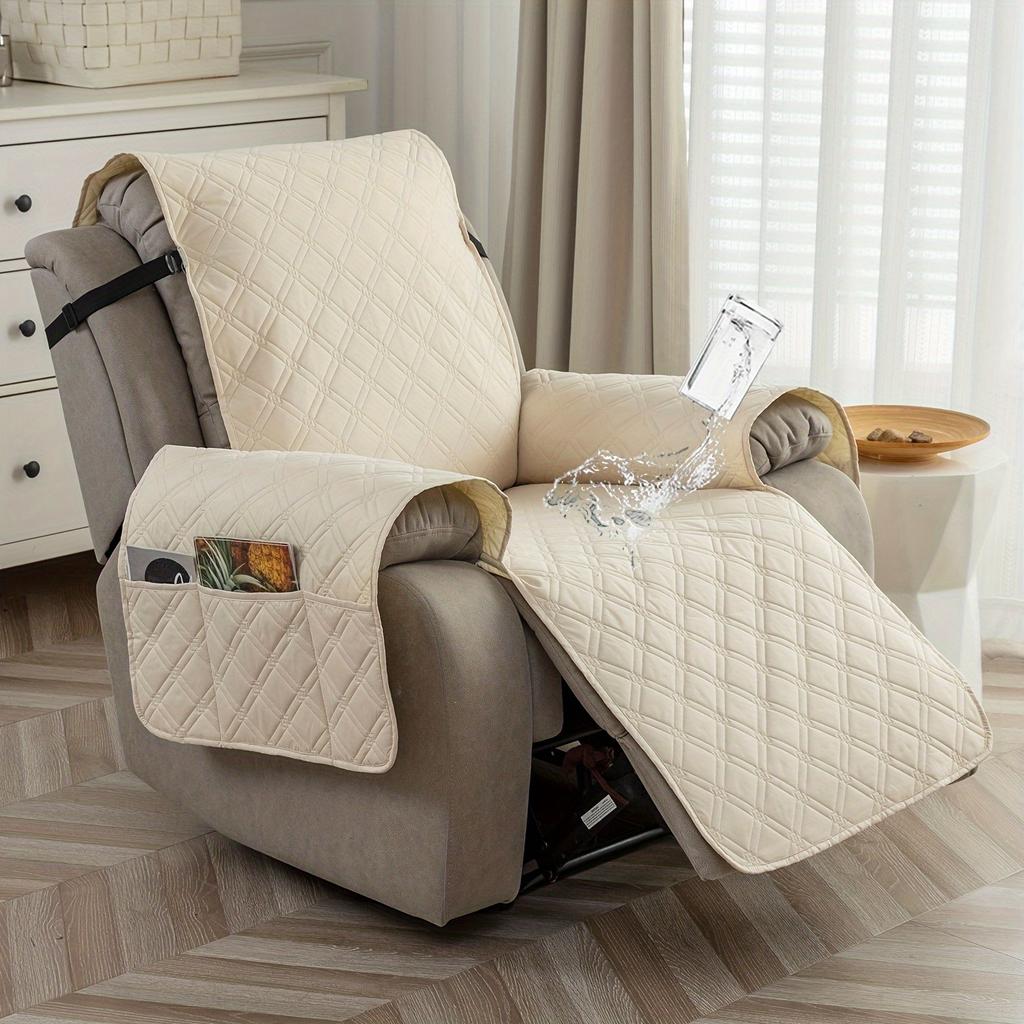 1PC 100% Waterproof Recliner Chair Cover, Recliner Chair Covers for Reclining Chair, Non-Slip Fabric Recliner Couch Cover for Li