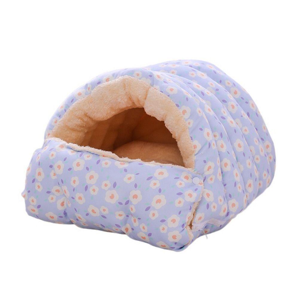 

Утолщенная спальная кровать для кошек из полипропиленового хлопка, теплая корзина для кошек, полузакрытая теплая кошачья норка для собак, кошек, щенков синий